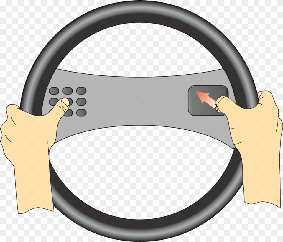 Thumb Gestures With Mode Selection On Steering Wheel Hands On Steering Wheel, Steering Wheel, Transportation, Vehicle Free Png Download
