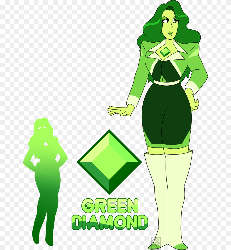 Thumb Green Diamond Steven Universe Oc, Adult, Symbol, Recycling Symbol, Person Png Image
