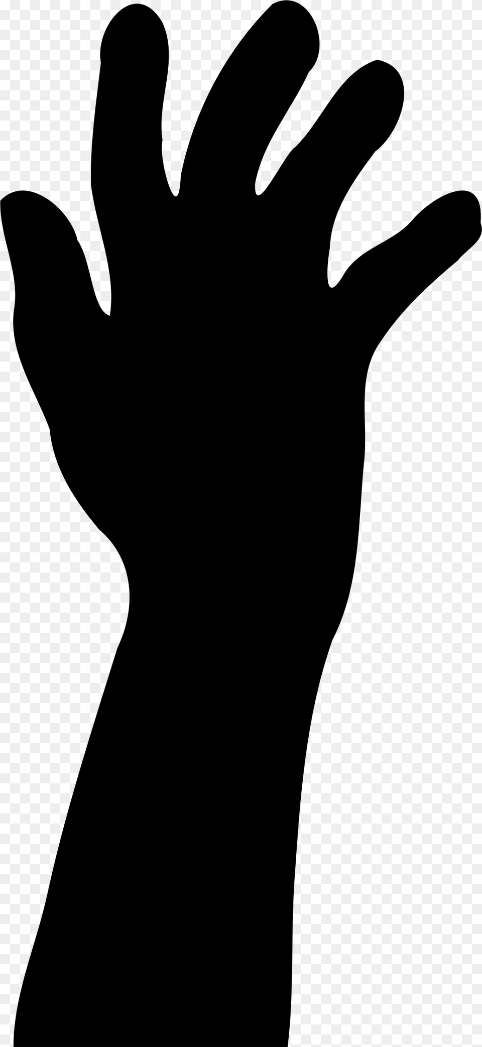 Thumb Hand Silhouette, Gray Png