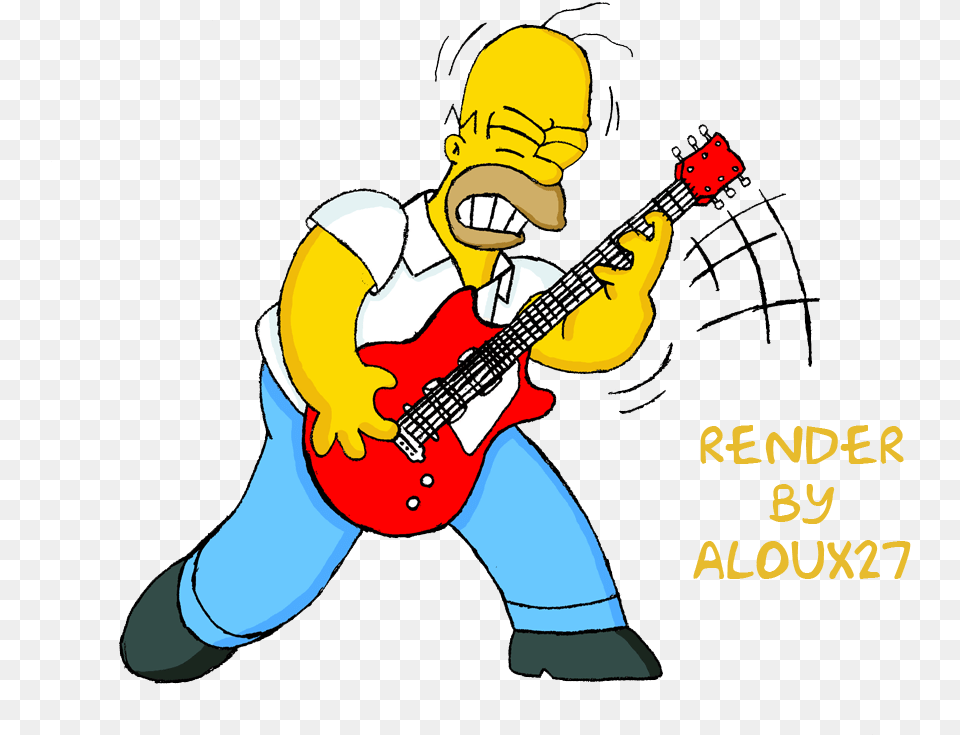 Thumb Homer Simpson Rock, Baby, Musical Instrument, Person, Guitar Free Png Download