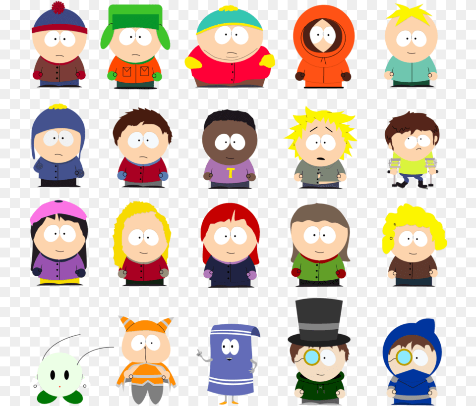 Thumb All Of The South Park Characters, Book, Comics, Publication, Baby Png Image