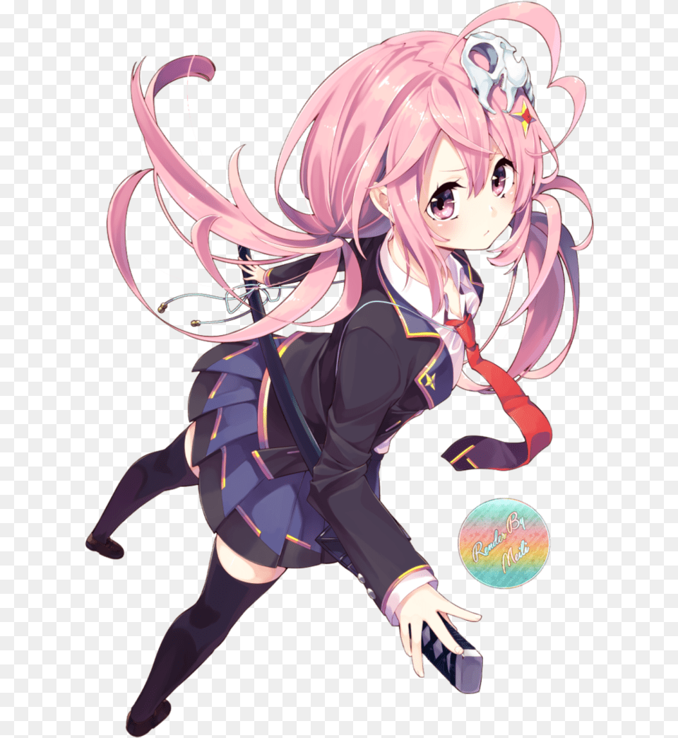 Thumb Image Anime Girl Pink Hair Student, Publication, Book, Comics, Adult Free Png