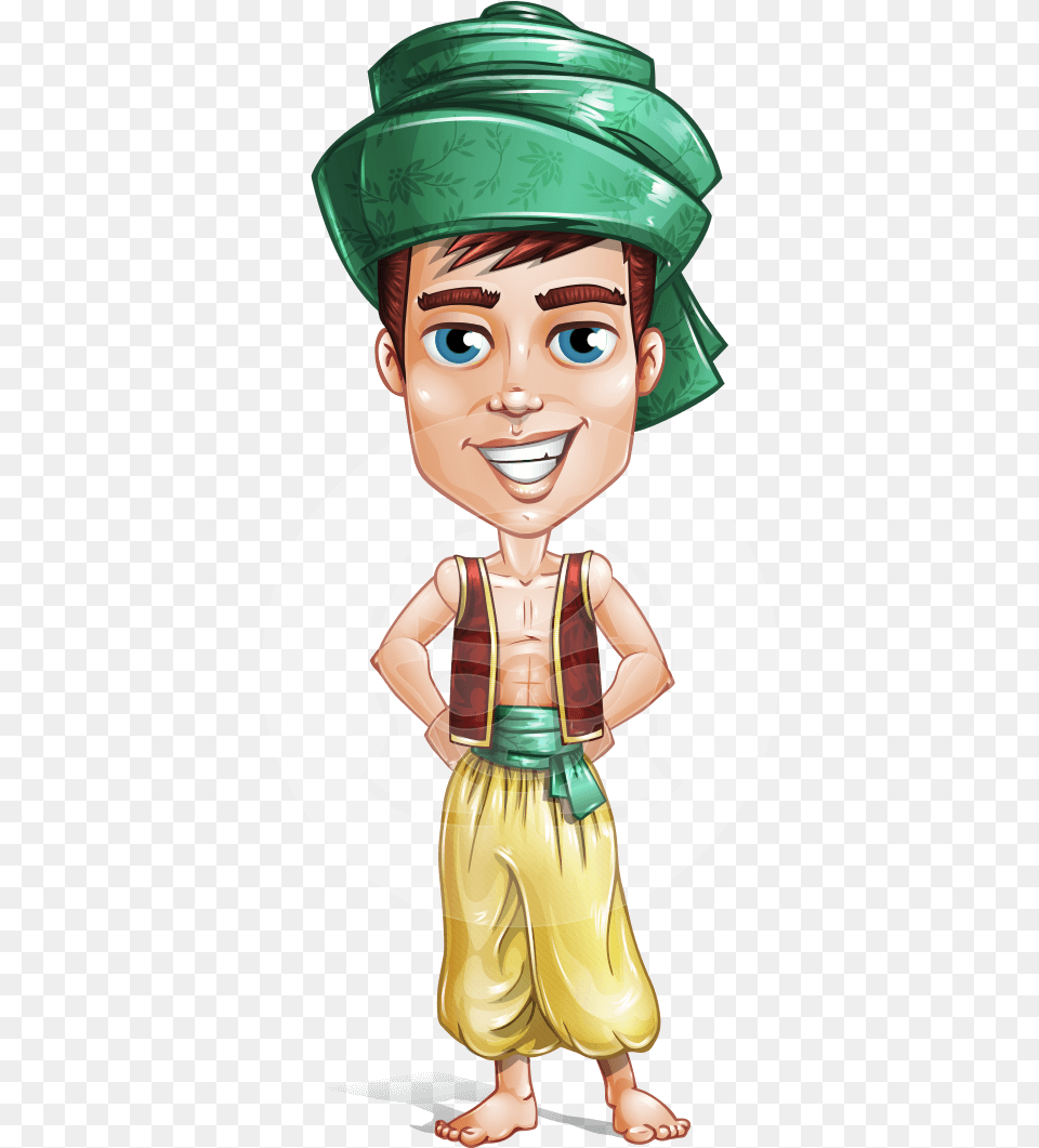Thumb Arab Prince Cartoon Character, Book, Comics, Person, Publication Png Image