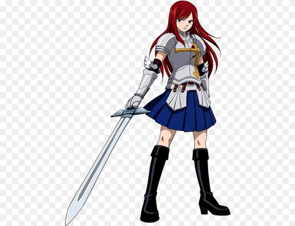 Thumb Image Armor Erza Fairy Tail, Weapon, Book, Clothing, Comics Png