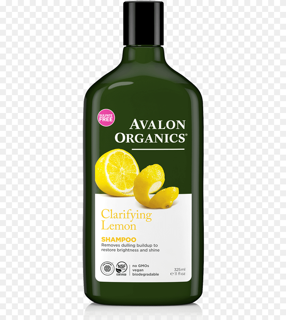 Thumb Image Avalon Organics Lemon Clarifying Shampoo, Bottle, Citrus Fruit, Food, Fruit Free Png