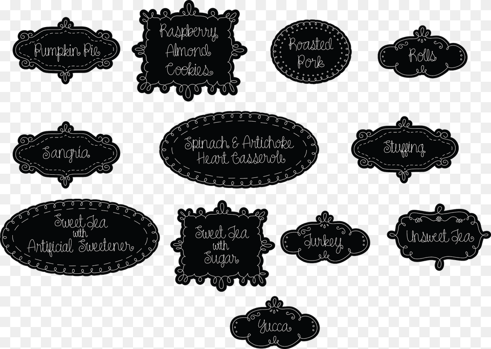 Thumb Image Black And White Food Tags, Blackboard, Text, Oval Free Png