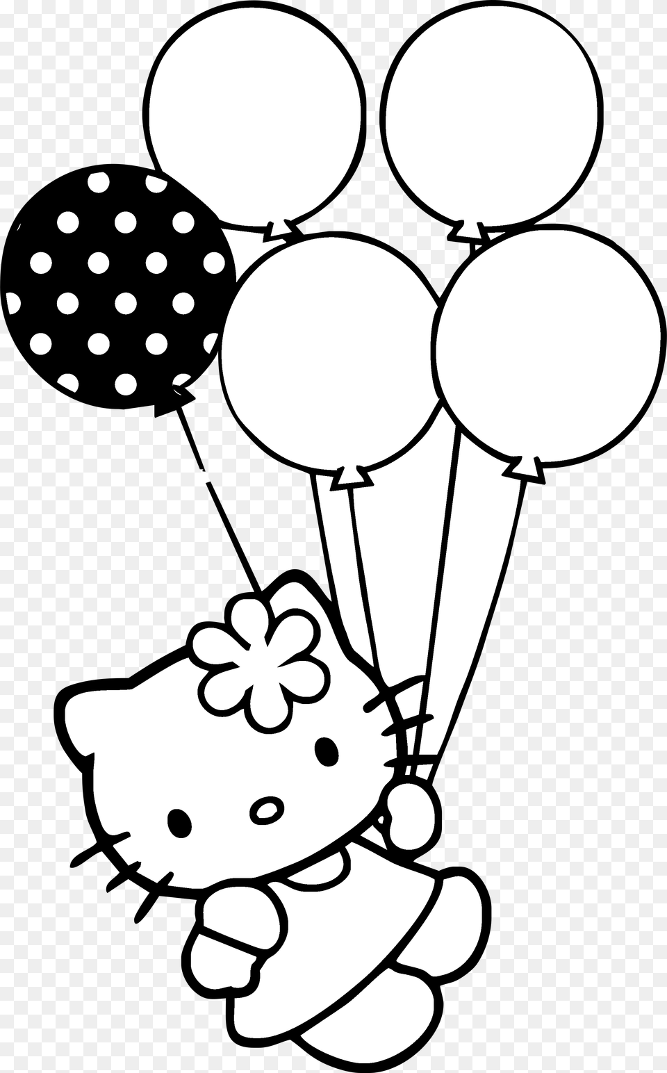 Thumb Image Black And White Hello Kitty, Balloon, Baby, Person, Face Free Transparent Png