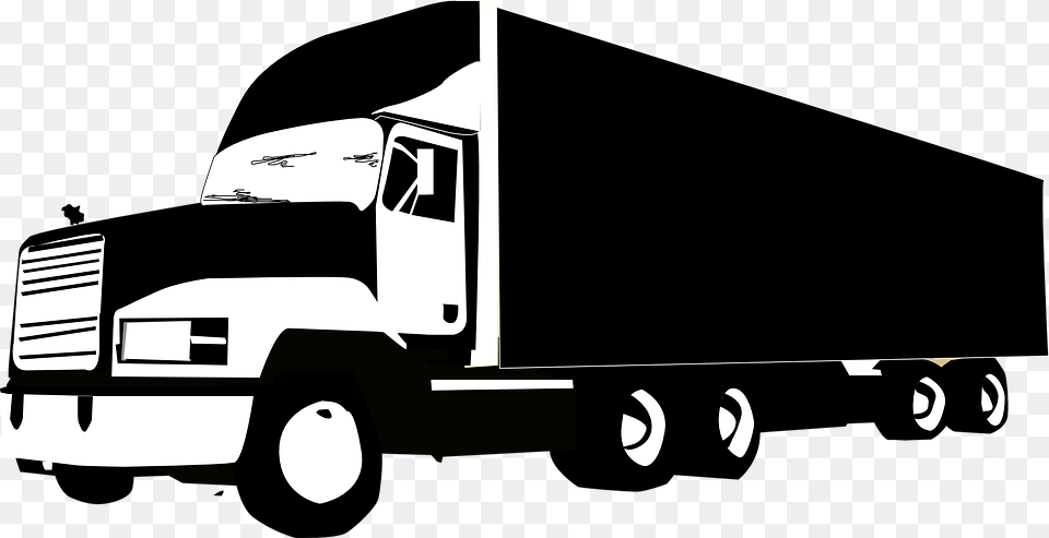 Thumb Image Black And White Truck, Moving Van, Trailer Truck, Transportation, Van Free Png