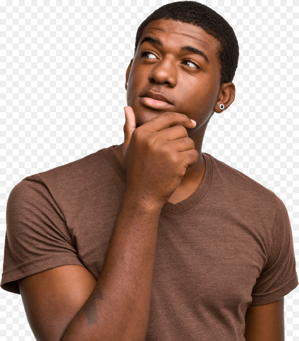 Thumb Image Black Man Thinking, Portrait, Body Part, Face, Head Free Png Download