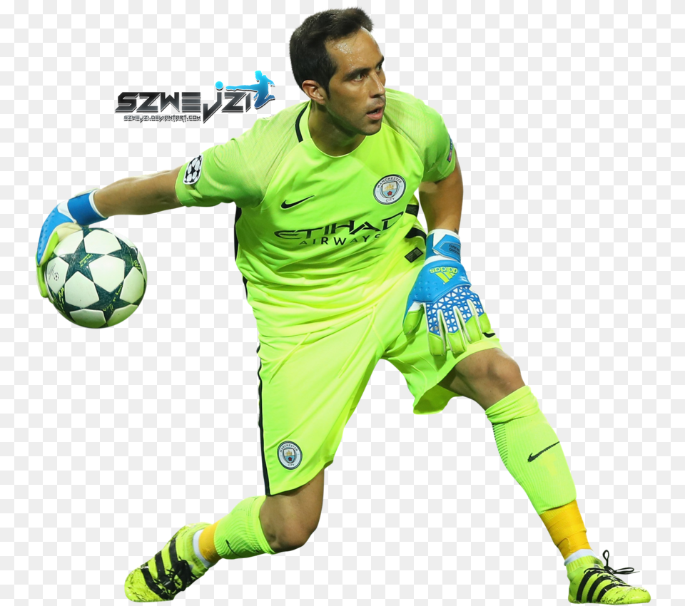 Thumb Bravo Claudio Man City, Adult, Soccer Ball, Soccer, Person Png Image
