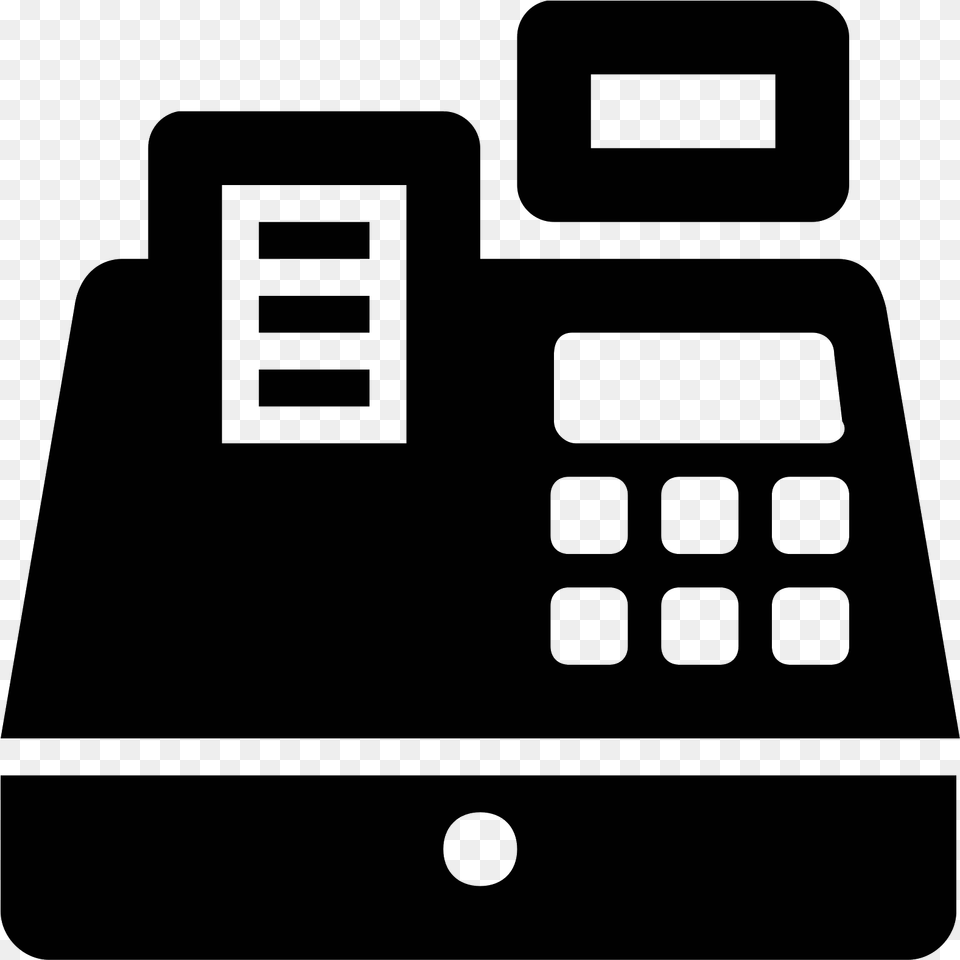 Thumb Image Cash Register Icon, Gray Png