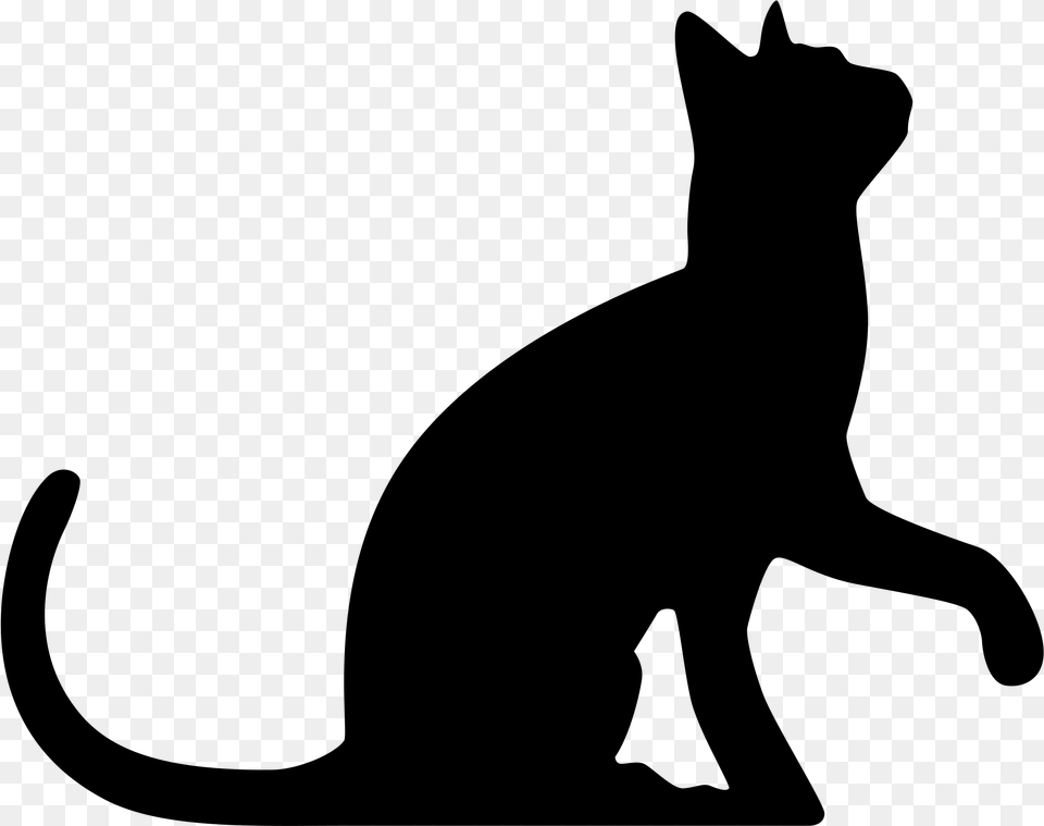 Thumb Image Cat Silhouette, Gray Free Png
