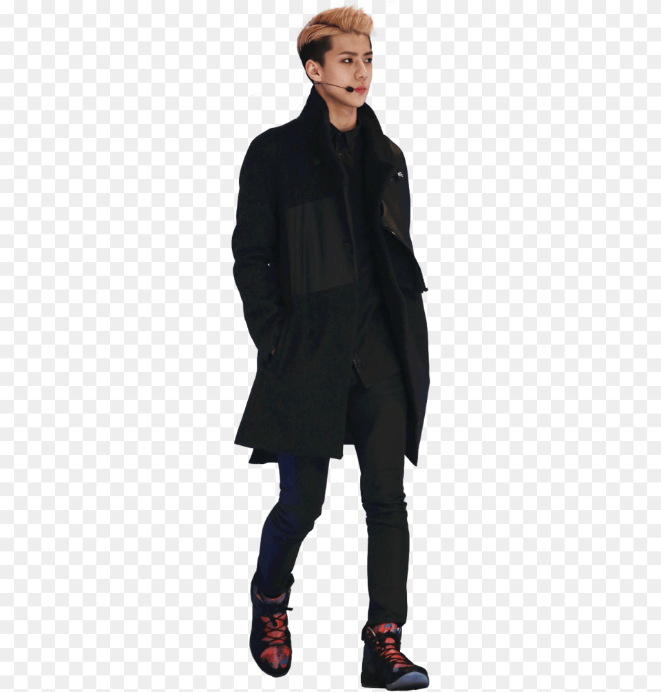 Thumb Image Chanyeol Full Body, Clothing, Coat, Overcoat, Adult Free Transparent Png