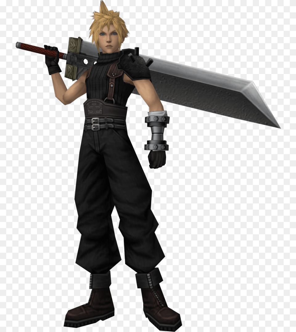 Thumb Cloud Strife Mmd Model, Weapon, Boy, Child, Sword Png Image