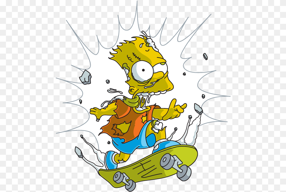 Thumb Image Cool Bart Simpson Skateboard, Art, Graphics, Plant, Lawn Mower Free Png