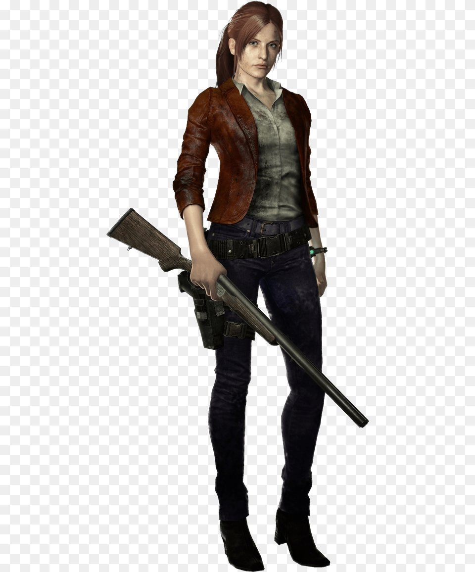 Thumb Image Cosplay Claire Resident Evil, Weapon, Clothing, Coat, Firearm Png