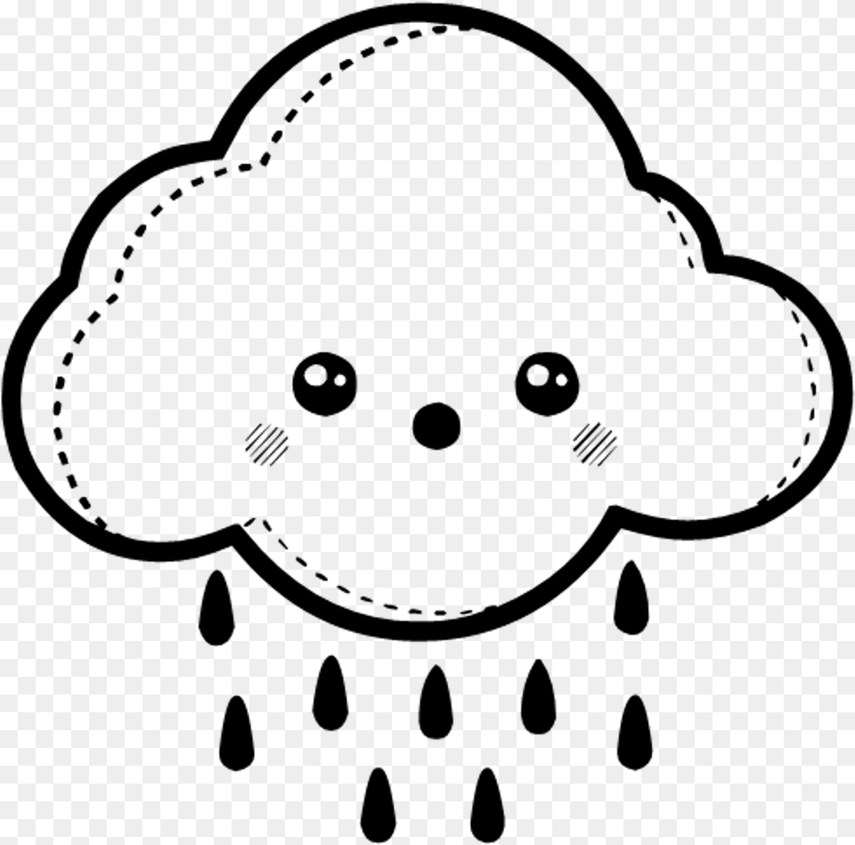 Thumb Image Cute Cloud Black And White, Gray Free Png