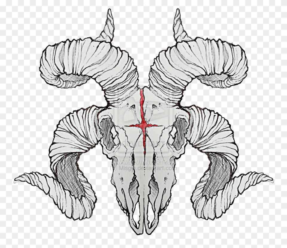 Thumb Image Demon Goat Skull Tattoo, Emblem, Symbol, Art, Animal Free Png Download