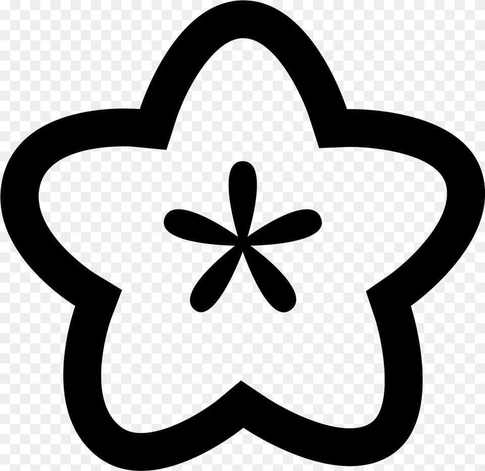 Thumb Flower Symbol, Gray Png Image