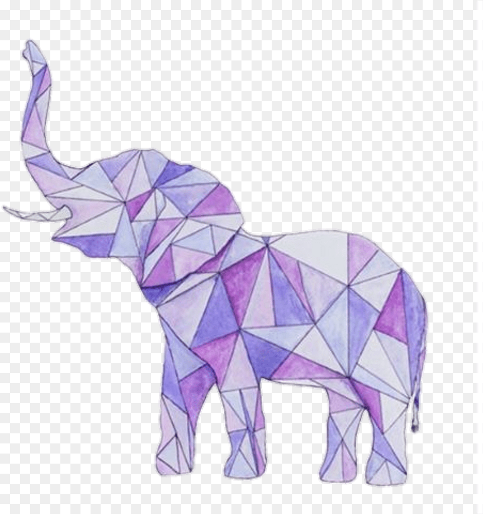 Thumb Image Geometric Elephant, Art, Purple, Animal, Mammal Free Png