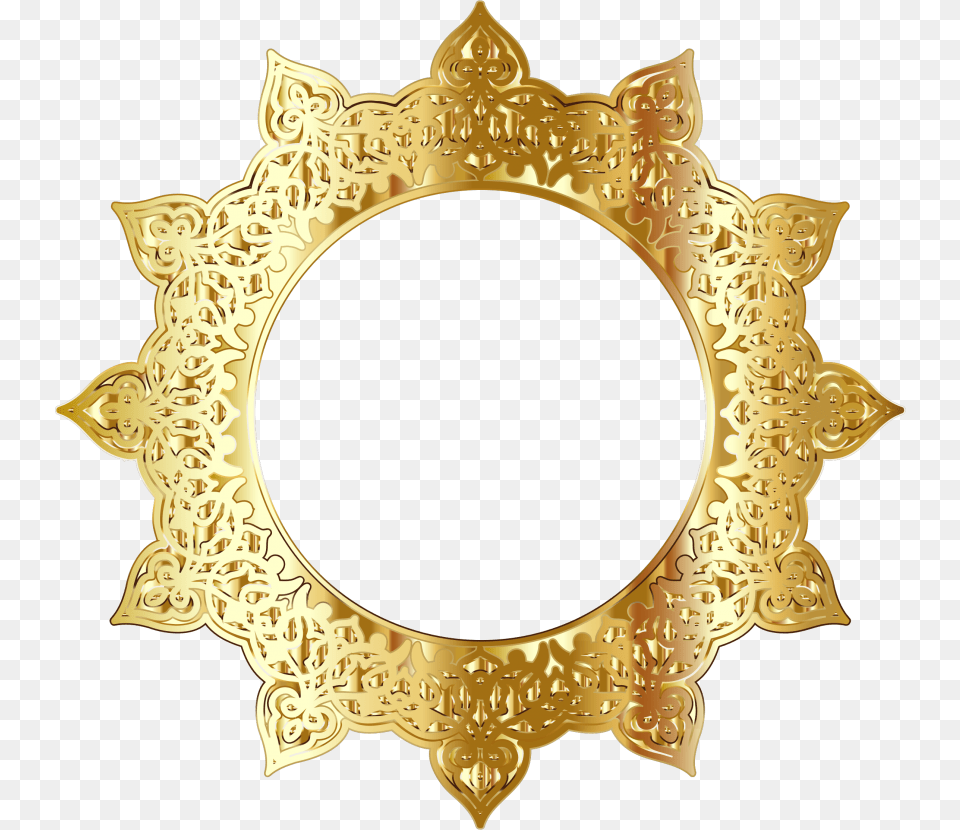 Thumb Image Golden Round Frame, Gold, Chandelier, Lamp, Accessories Free Png