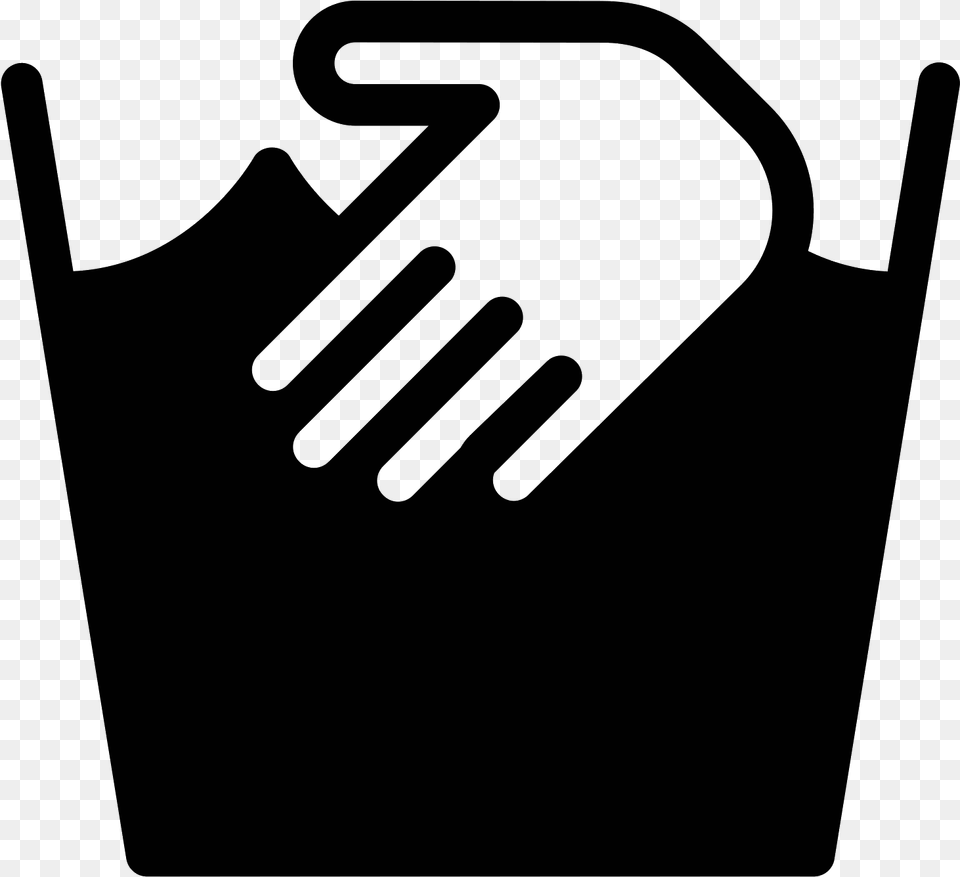Thumb Image Hand Wash Laundry Symbol, Gray Free Png