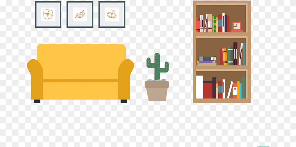 Thumb Image Home Furnishing Vector, Couch, Furniture, Shelf, Bookcase Free Png