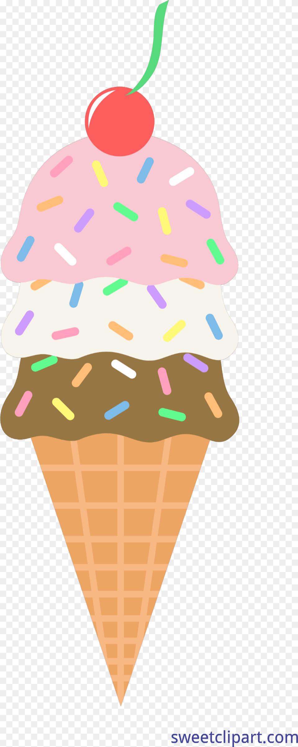 Thumb Image Ice Cream Cone With Sprinkles Clipart, Dessert, Food, Ice Cream, Person Free Png