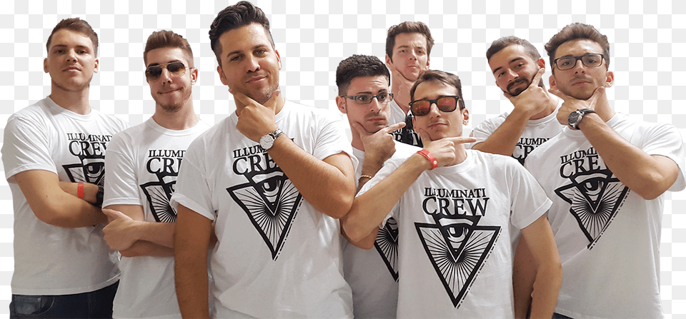 Thumb Image Illuminati Crew, T-shirt, Person, Clothing, People Free Png