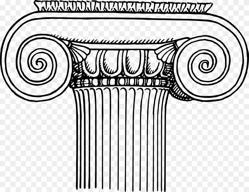 Thumb Ionic Column Clipart, Gray Png Image