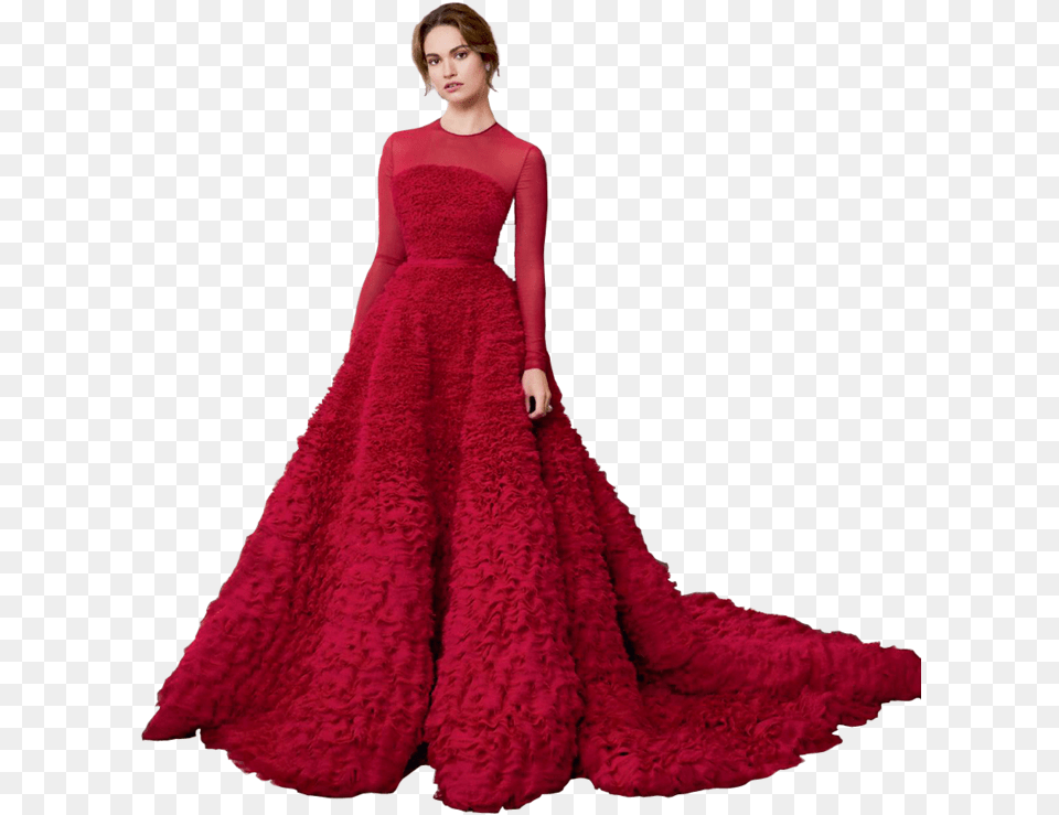 Thumb Image Lily James, Gown, Formal Wear, Fashion, Wedding Free Png