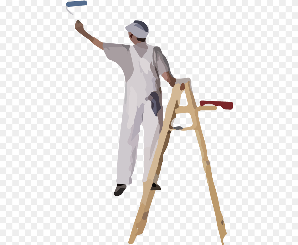 Thumb Image Man Painting On Ladder, Adult, Male, Person, Stilts Free Transparent Png