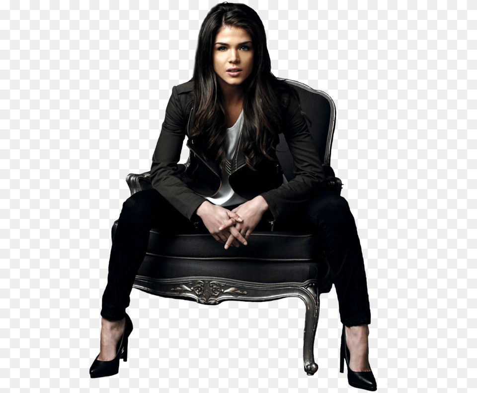 Thumb Image Marie Avgeropoulos Background, Adult, Sitting, Person, Jacket Free Transparent Png