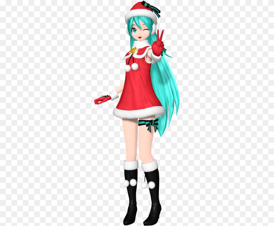 Thumb Image Miku Christmas Project Diva, Elf, Child, Person, Girl Free Png