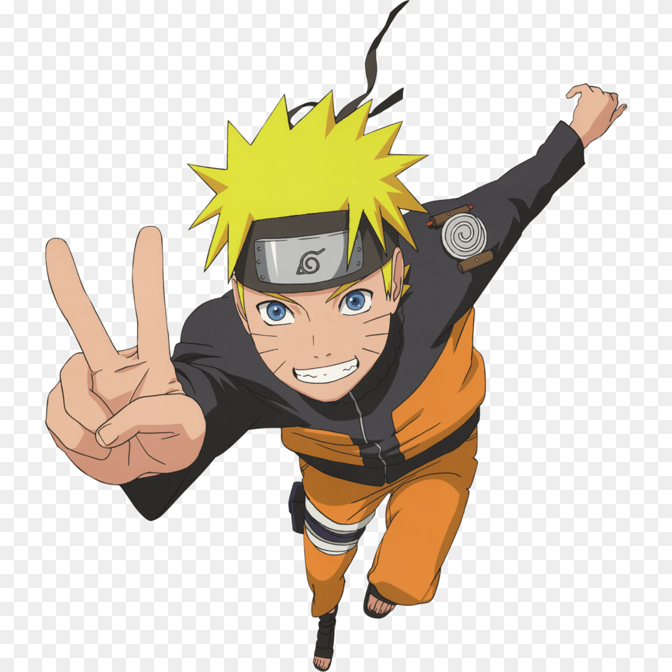 Thumb Image Naruto Doing Peace Sign, Publication, Book, Comics, Person Free Png