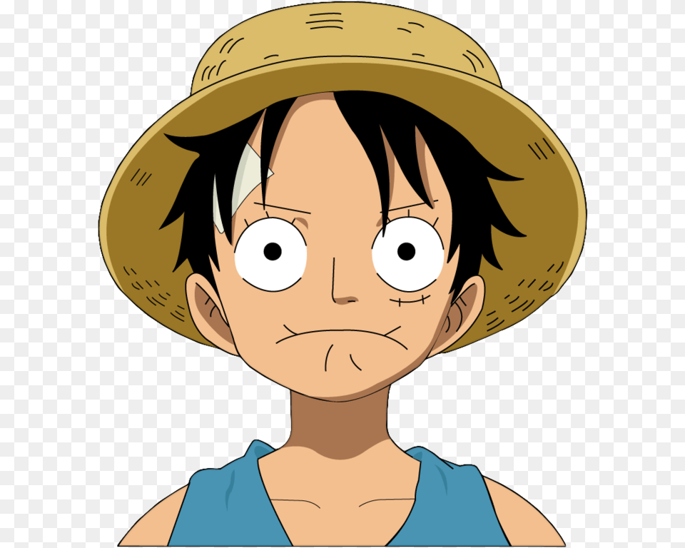 Thumb Image One Piece Luffy Face, Sun Hat, Hat, Clothing, Person Free Transparent Png