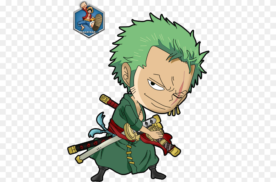 Thumb Image One Piece Zoro Chibi, Baby, Person, Face, Head Free Png