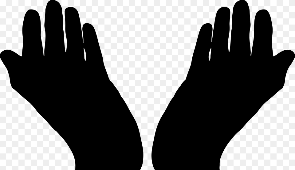 Thumb Image Open Hands Silhouette, Gray Free Transparent Png