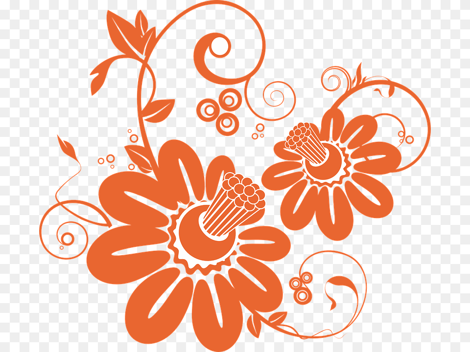 Thumb Image Orange Floral Pattern, Art, Floral Design, Graphics Free Transparent Png