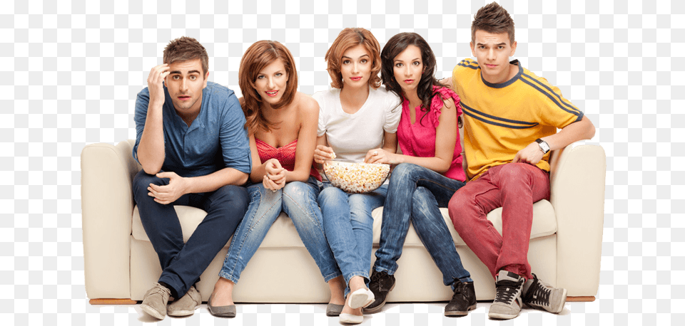 Thumb Image People On Couch, Person, Adult, Teen, Pants Free Png Download