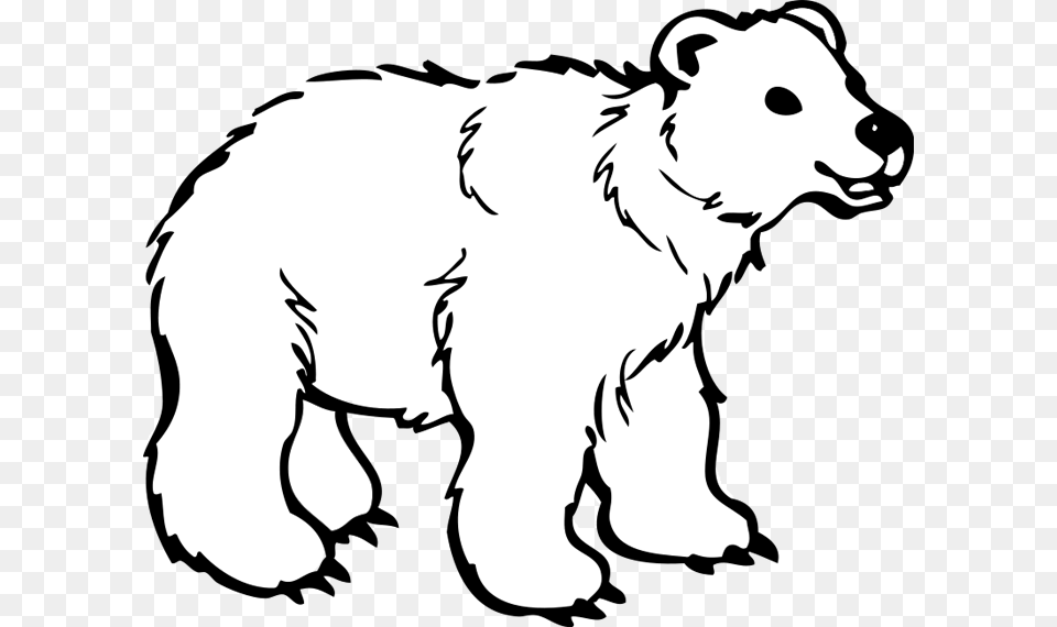 Thumb Polar Bear Clipart Black And White, Stencil, Baby, Person, Face Png Image