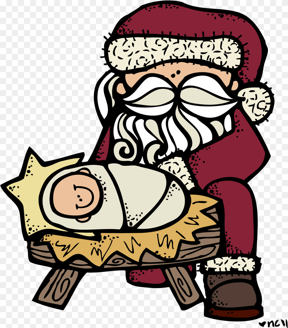 Thumb Image Santa And Baby Jesus Clip Art, Book, Comics, Publication, Person Free Png