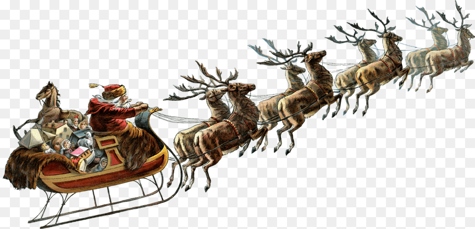 Thumb Santa Claus Sleigh, Adult, Female, Person, Woman Png Image