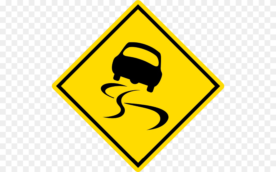 Thumb Slippery Road Sign, Symbol, Road Sign, Person Png Image