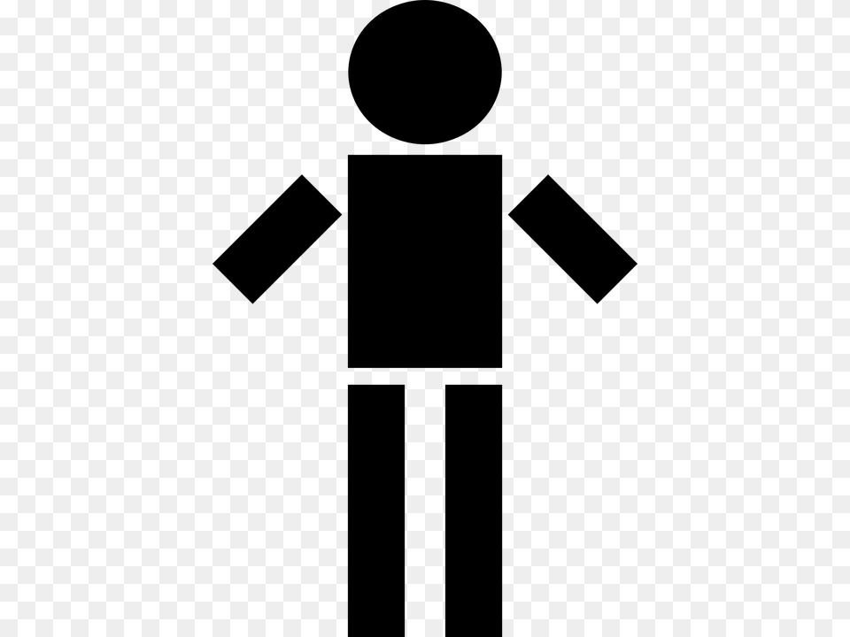 Thumb Stickman Clipart, Gray Png Image