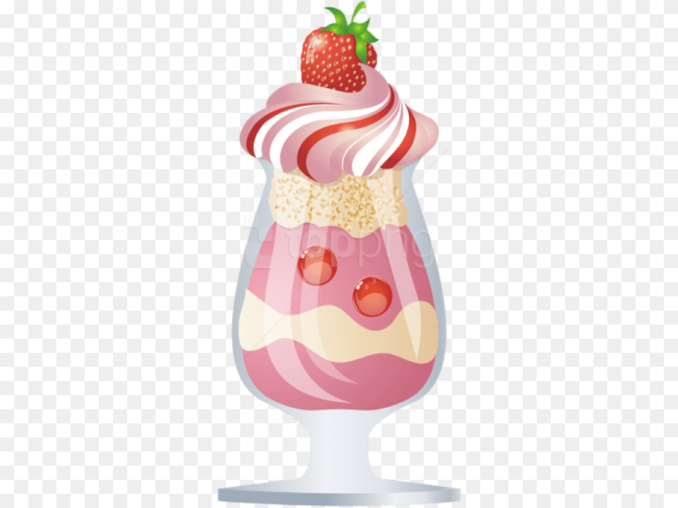 Thumb Image Strawberry Sundae Illustration, Cream, Dessert, Food, Ice Cream Free Png