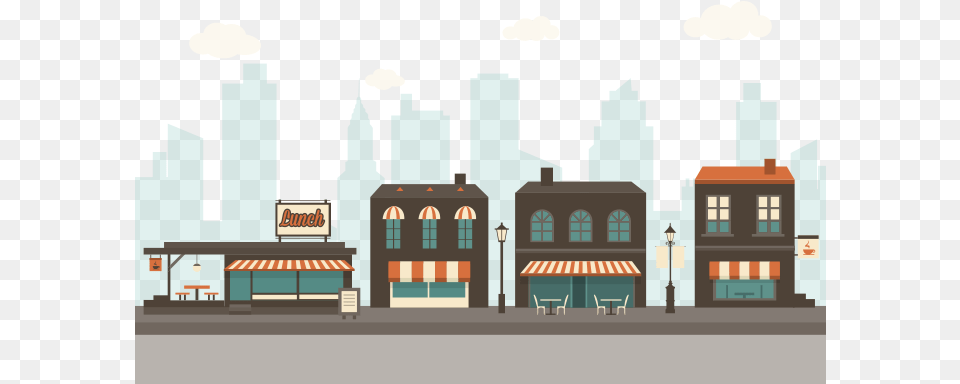 Thumb Street Shops, City, Neighborhood, Road, Urban Png Image