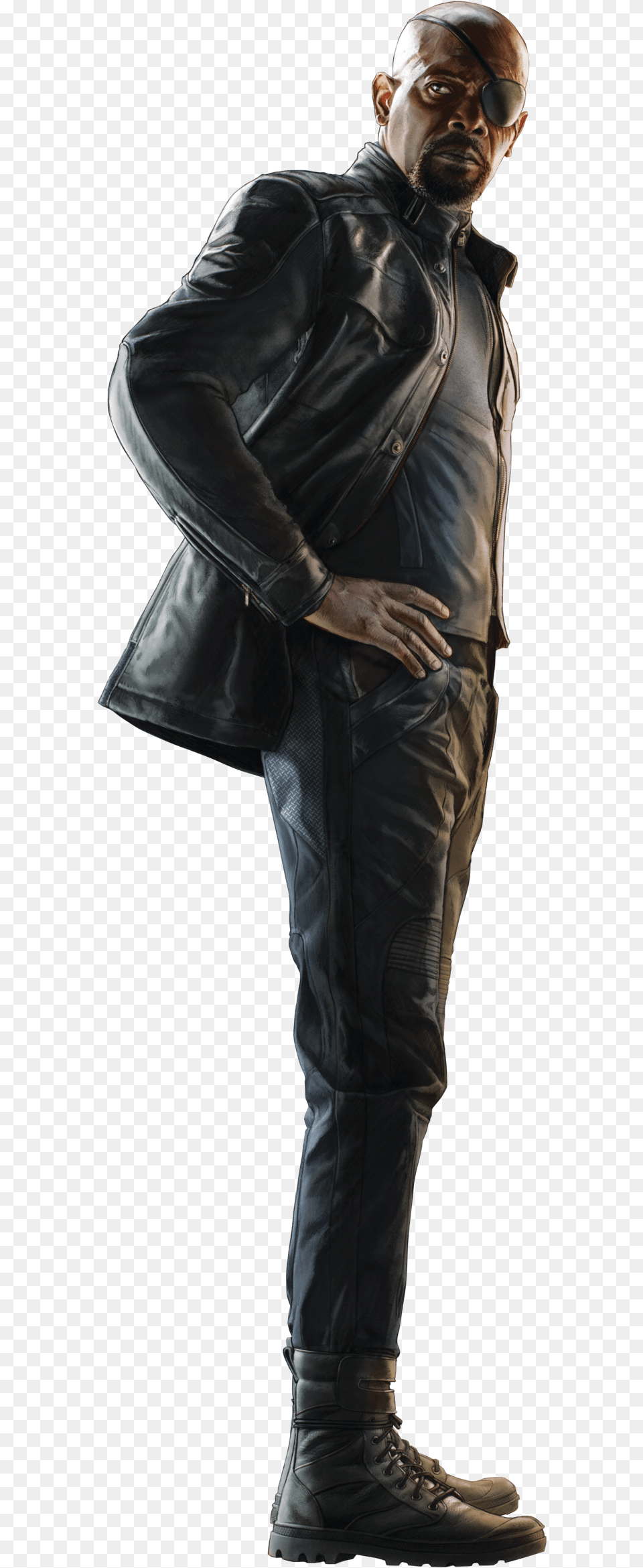 Thumb Image Transparent Nick Fury, Jacket, Clothing, Coat, Person Free Png