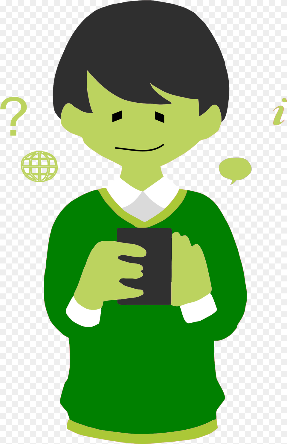 Thumb Using Phone Icon, Green, Clothing, T-shirt, Baby Png Image
