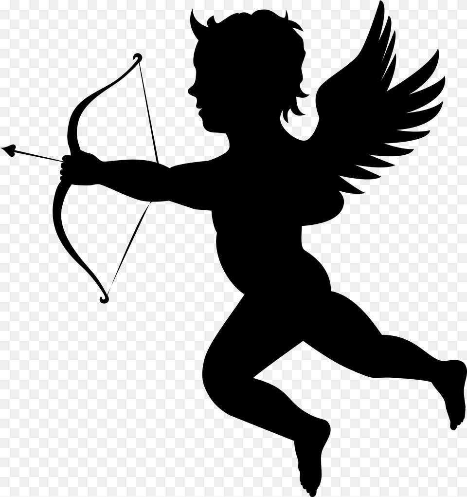 Thumb Image Valentines Day Clipart Cupid, Gray Free Transparent Png